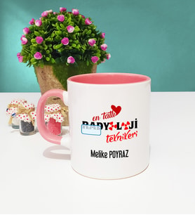 Mesajlı Radyoloji Teknikeri Tasarımlı Kişiye Özel Radyoloji Teknikeri Kupa Bardak Pembe