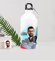 BK Gift Kişiye Özel Bay Genel Müdür Karikatürlü Metal Suluk 500 Ml 1