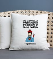Bak Kendime De Kahve Yaptım Saten Yastık