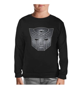 Transformers Logo 1 Siyah Çocuk Sweatshirt