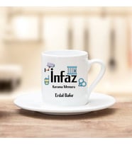 İnfaz Koruma Memuru Türk Kahvesi Fincanı (Beyaz)