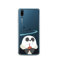 Panda Tasarımlı Süper Şeffaf Silikon Telefon Kılıfı Huawei P20   