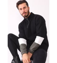 1041 DEWBERRY ERKEK SWEATSHIRT-SİYAH