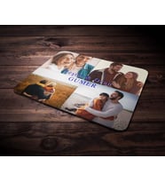 Kişiye Özel Dört Fotoğraf & İsim Temalı Mouse Pad (Renksiz)