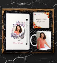 Kişiye Özel İsimli ve Fotoğraflı Defter Kalem Kupa Set
