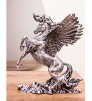 Özel Tasarım Pegasus At Biblo Heykel Gümüş Ev Dekor Hediyelik Eşya