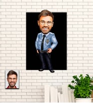 Kişiye Özel Polis Temalı Karikatür Ahşap Tablo