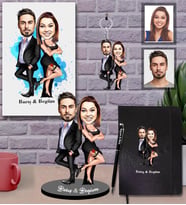 Kişiye Özel Sevgili Karikatürlü 5 li Hediye Seti  Model 12