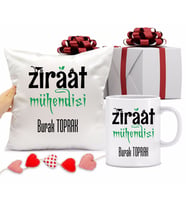 Ziraat Mühendisi Bardağı ve Yastığı Hediye Seti (Model 1)