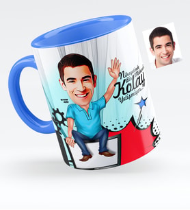 BK Gift Kişiye Özel Bay Bilgisayar Mühendisi Karikatürlü Mavi Kupa Bardak  1