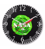Nasa Ufo Rick and Morty Duvar Saati Bombeli Gercek Cam