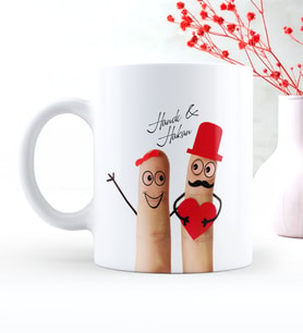 BK Gift Kişiye Özel Sevgililer Günü Temalı Beyaz Kupa Bardak - 85