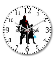 Kratos e Atreus Duvar Saati Bombeli Gercek Cam