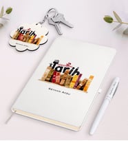 BK Gift Kişiye Özel Tarih Öğretmeni Beyaz Defter Kalem ve Anahtarlık Hediye Seti-2 (Model 1)