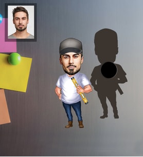 Kişiye Özel Mühendis Karikatürlü Ahşap Magnet Bay-2