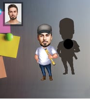 Kişiye Özel Mühendis Karikatürlü Ahşap Magnet Bay-2