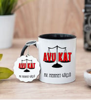 Avukat Siyah Kupa Bardak Ve Anahtarlık Set