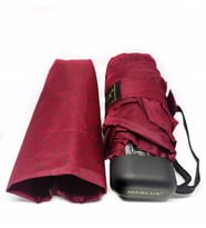 Marlux Mini Cep Boy Şemsiye Bordo Puantiyeli 17 cm