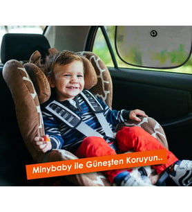 Miny Baby Güvenli Araç içi Vantuzlu Güneşlik 2 adet (Siyah)