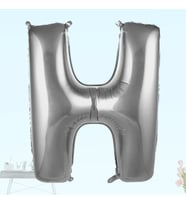 H Harf Folyo Balon, 100 cm - Gümüş (STD)