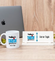 Tarih Öğretmeni Beyaz Kupa Bardak Ve Masa İsimliği Hediye Seti