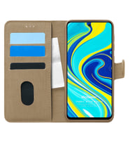 Microsonic Xiaomi Redmi Note 9 Pro Max Kılıf Fabric Book Wallet Gold