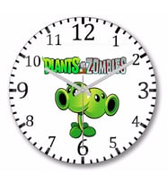 Split Pea  Plants ve Zombies  Duvar Saati Bombeli Gercek Cam
