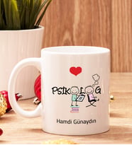 Psikologlara Hediye Beyaz Kupa Bardak