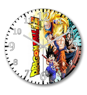 Goku Blue Duvar Saati Bombeli Gercek Cam