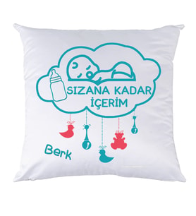 Biresimden Sızana Kadar İçerim Erkek Bebek Yenidoğan Hediyesi İsimli Yastık