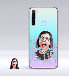BK Gift Kişiye Özel Bayan Karikatürlü Xiaomi Redmi Note 8 İnce Şeffaf Silikon Telefon Kapağı-50 (Beyaz)