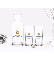 BK Gift Kişiye Özel Renkli Baskılı Antalya Tasarımlı Turistik İkili Rakı Bardağı ve Karaf Hediye Seti-1 (Model 1)
