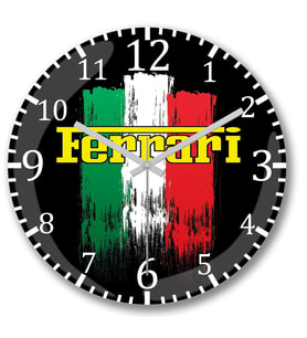 Ferrari Duvar Saati Bombeli Gercek Cam----Ücretsiz Kargo----