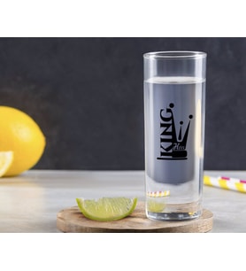 BK Gift Kişiye Özel Renkli Baskılı King Tasarımlı Vodka Bardağı-1 (Beyaz)