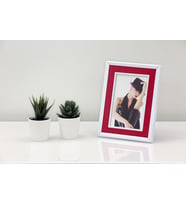10x15cm Koton Desenli Metal Fotoğraf Çerçevesi (Bordo)