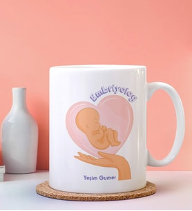 Kişiye Özel Doğum Uzmanı Tasarımlı Beyaz Kupa