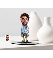 BK Gift Kişiye Özel Bay Başhekim Karikatür Ahşap Biblo  1