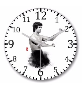 Bruce Lee    Duvar  Saati Bombeli Gercek Cam
