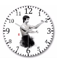 Bruce Lee    Duvar  Saati Bombeli Gercek Cam