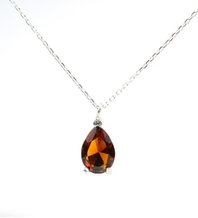 925 Ayar Gümüş Smoki Quartz Taşlı Kolye