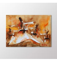 Arty Tablo Suluboya Semazenler Tablo (Karışık)