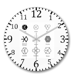 Logo Exo Duvar Saati Bombeli Gercek Cam