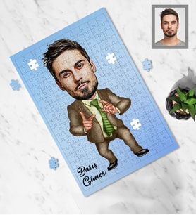 Kişiye Özel Patron Karikatürlü A4 99 Parça Puzzle Bay-10