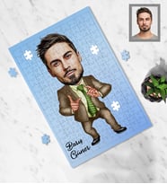 Kişiye Özel Patron Karikatürlü A4 99 Parça Puzzle Bay-10