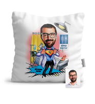 BK Gift Kişiye Özel Doktor Karikatür  Yastık  1