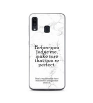 Samsung A30 Beyaz Mermer Söz Tasarımlı Telefon Kılıfı