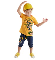 Kepçe Erkek Çocuk T-shirt Kapri Şort Takım