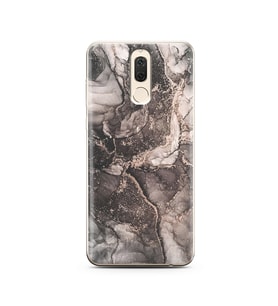 Gri Mermer Tasarımlı Süper Şeffaf Silikon Telefon Kılıfı Huawei Mate 10 Lite