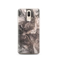 Gri Mermer Tasarımlı Süper Şeffaf Silikon Telefon Kılıfı Huawei Mate 10 Lite