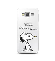 Snoopy Tasarımlı Süper Şeffaf Silikon Telefon Kılıfı Samsung A3 (2015)
